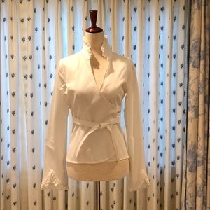 Anne Fontaine “Aimy” White Wrap Blouse